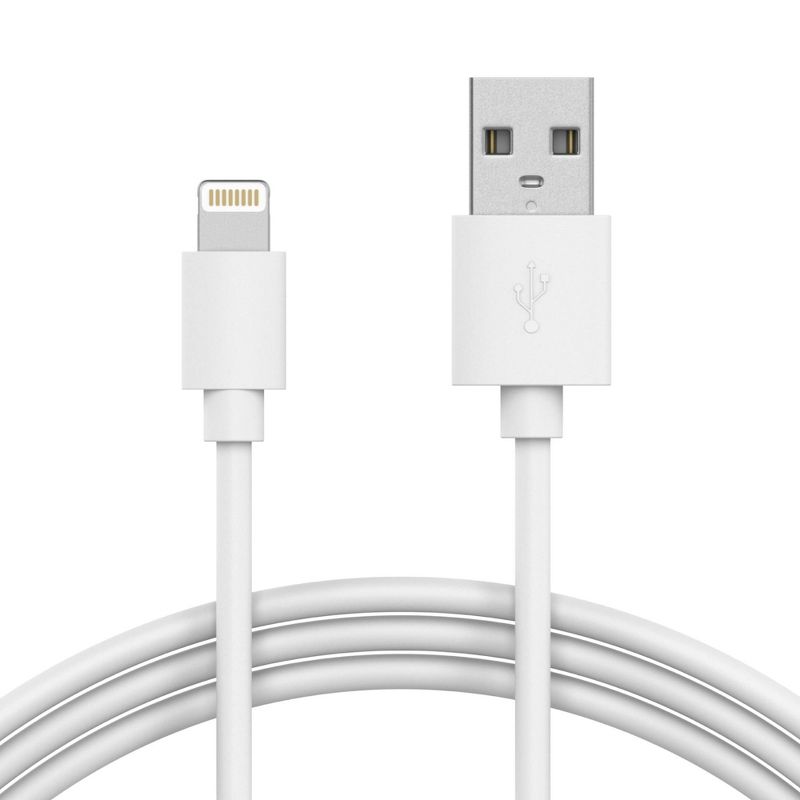 Just Wireless TPU Lightning to USB-A Cable- White, 3 of 13