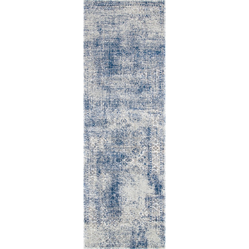 2'8inx12' Vintage Willena Area Rug Blue - nuLOOM