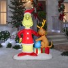 Grinch Christmas Airblown Inflatable and Max w/Presents Scene Dr. Seuss , 6 ft Tall, Multi - 2 of 4
