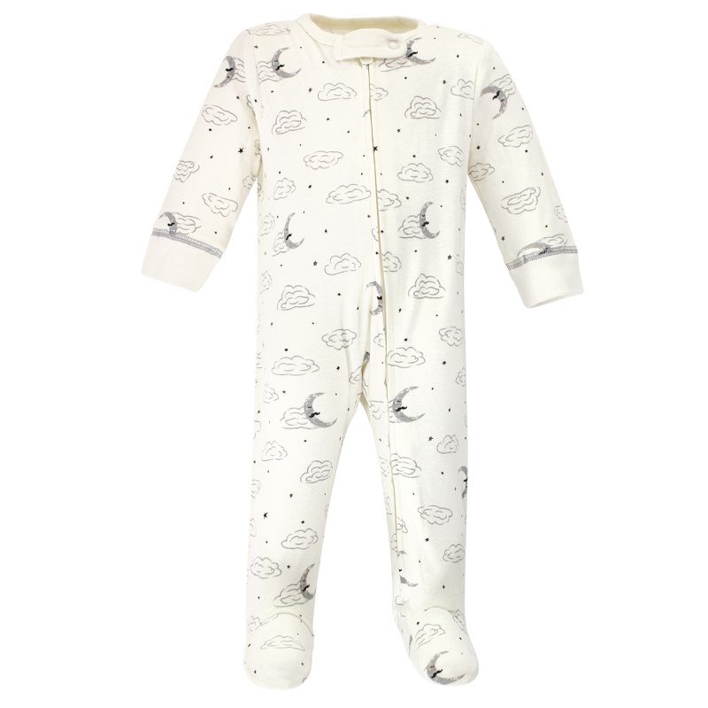 Touched by Nature Baby Boy Organic Cotton Zipper Sleep and Play 3pk, Mr Moon, 5 of 6