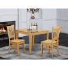 HomeStock 3-Piece Natural Brown Oak Finish Solid Wood Top Dining Table Set - 2 of 4