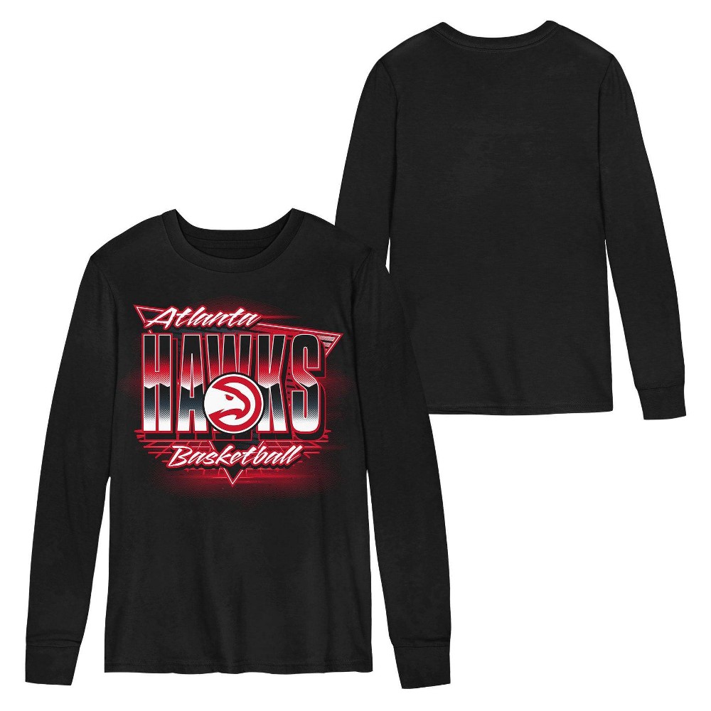 NBA Atlanta Hawks Kids' Black Long Sleeve T-Shirt - XS