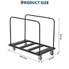 Folding Table Cart, 1800LBS Capacity Heavy Duty Steel Table Dolly with 5" PU Swivel Wheels, Adjustable Drywall Dolly Cart with Locking System - 2 of 4
