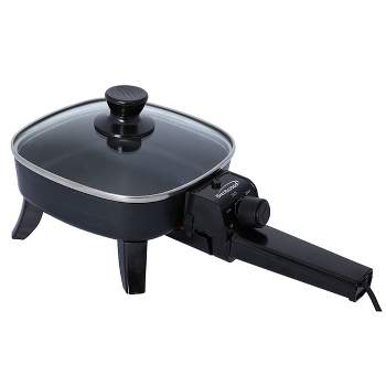 Brentwood 11.5 Inch Round Nonstick Grill Pan In Black : Target