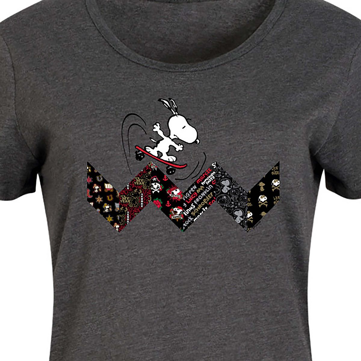 Women's - Peanuts - Snoopy Skating Pattern Graphic T-shirt Dress - thumbnail 8