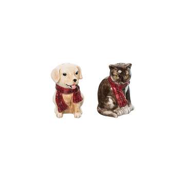 Gallerie II Christmas Dog and Cat Salt & Pepper Shakers Set of 2