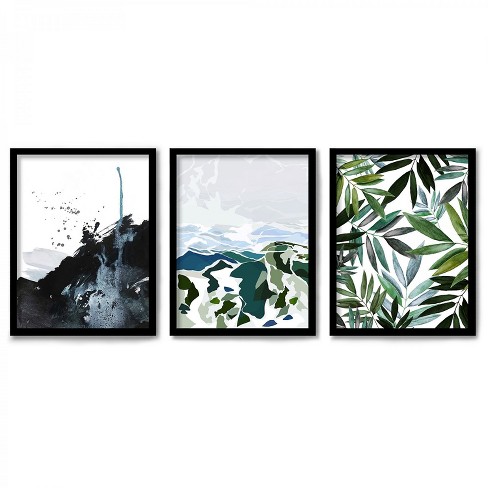 Americanflat Botanical Modern (set Of 6) Framed Prints Gallery Wall Art Set  Green Mountains By Louise Robinson : Target