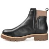 Journee Signature Womens Genuine Leather Bristol Round Toe Block Heel Chelsea Booties - 2 of 4