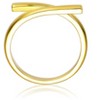 14K Gold Plated Bypass Ring – Sleek and Modern Design with Elegant Curved Detailing for a Contemporary Touch - 3 of 3