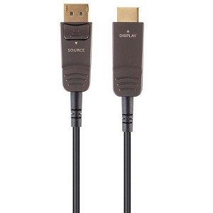 Monoprice DisplayPort to HDTV Cable - 25 Feet, 4K@60Hz, AOC, Transmits Up To 100 Feet, Ultra Slim Design, Dynamic HDR - SlimRun AV Series - 1 of 4