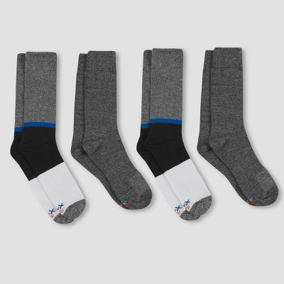 Hanes Premium Mens Explorer Job Sites Crew Socks 3pk - Gray/Black 6-12