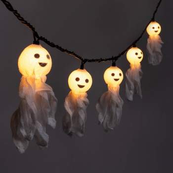 10ct Incandescent Fabric Ghost Halloween String Lights - Hyde & EEK! Boutique™