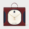 14K Gold Dipped Enamel "R" Initial Pendant Necklace - A New Day™ Gold/White - 3 of 4