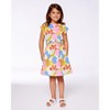 Deux par Deux Girl Printed French Terry Dress Fruits on Yellow Background - 2 of 4