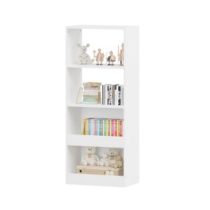 Fontoi Decorative Bookshelf, Modern 4-Tier Bookcase, Toy Storage Organizer for Toddlers' Playroom Nursery, White, 11.8"*47.2"*19.7" - 1 of 4