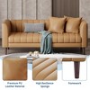 78" W Faux Leather Modern 3 Seater Sofa Couch with Deep Seats, 2 Throw Pillows and Wood Legs for Living Room - 3 of 4