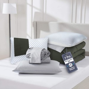 Nestl 9 Piece Reversible Comforter Set, Bed in a Bag, All in one Bed Set with Cooling Pillows - 1 of 4