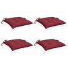 vidaXL Chair Cushion Non Slip Outdoor Patio Seat Cushion Pad Oxford Fabric - Wine Red 19.7" x 19.7" x 2.8" 4-Pack - 3 of 4