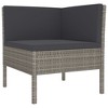 vidaXL 4 Piece Patio Lounge Set with Cushions Poly Rattan Gray - 3 of 4