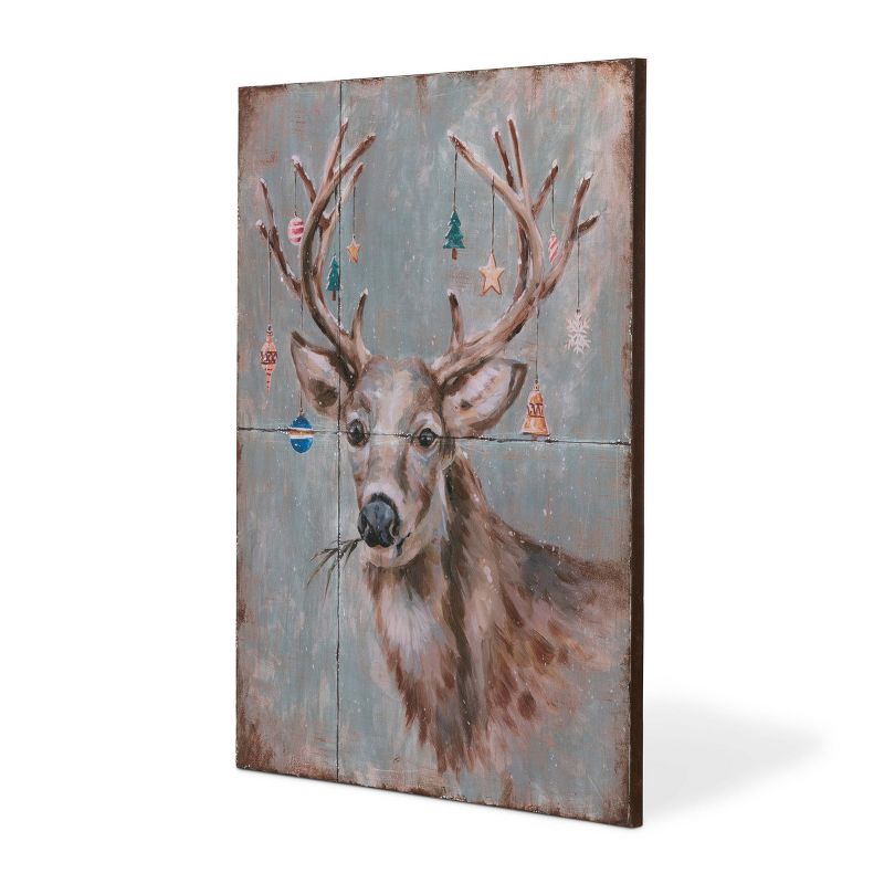 Park Hill Collection Festive Deer Iron Plaque, 1 of 4