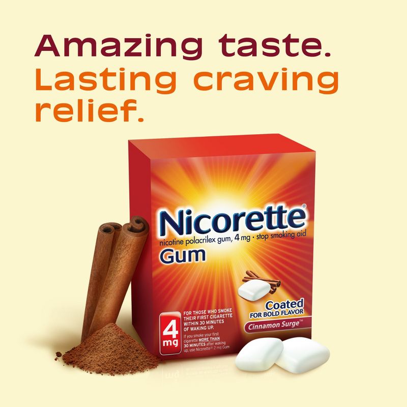 Nicorette 4mg Stop Smoking Aid Gum - Cinnamon Surge, 4 of 11