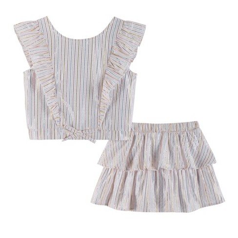 Andy & Evan Toddler Lurex Top And Skirt Set : Target