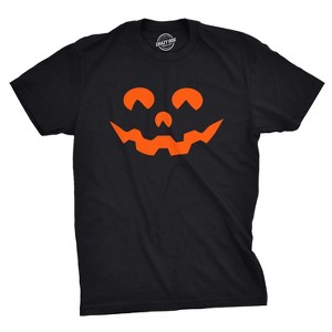 Mens Cartoon Eyes Pumpkin Face Funny Fall Halloween Scary T shirt - Crazy Dog Men's T Shirt - 1 of 4