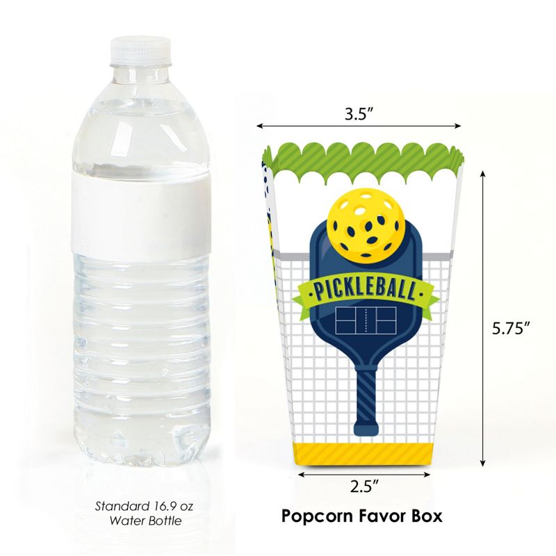 Big Dot of Happiness Let’s Rally - Pickleball - Birthday or Retirement Party Favor Popcorn Treat Boxes - Set of 12, 2 of 6