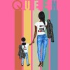Women's Design By Humans Mother's Day Black Mom Queen Retro Stripes By duron4 Racerback Tank Top - 2 of 2