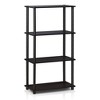 Furinno 4-Tier Ladder Decorative Bookshelf Open Multipurpose Shelf Display Rack Bathroom Kitchen Entryway Storage Shelves,Dark Walnut - 4 of 4