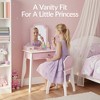 Best Choice Kids Wooden Pretend Play Vanity and Chair Set w/ Mirror – Little Girls Makeup Table with 3 Drawers - 4 of 4