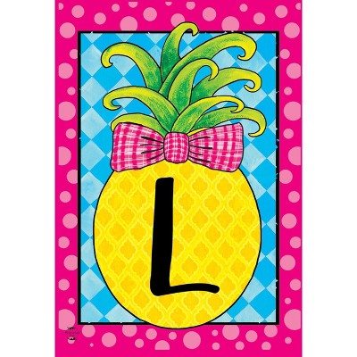 Briarwood Lane Summer Garden Flag 18x12.5 For Outdoor Pineapple Monogram Letter L Garden Flag Flag For Summer Garden Flag Flags For Outside