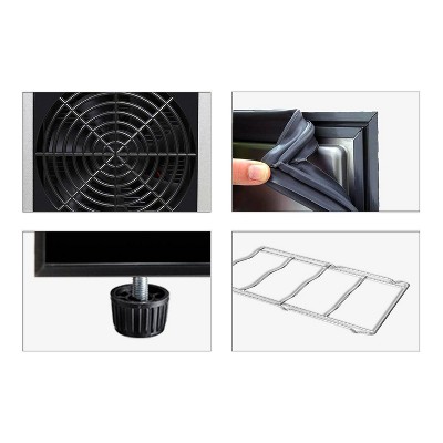 Black Thermoelectric Freestanding Dual Zone Wine Cooler with Interior Lighting