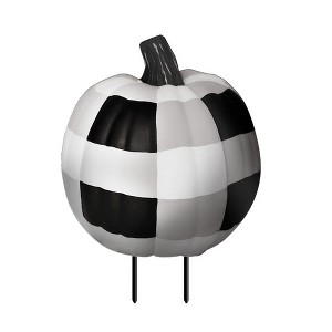 Briarwood Lane Fall Black and White Pumpkin Metal Yard Art 26x14.25 For Fall Metal Art - 1 of 3