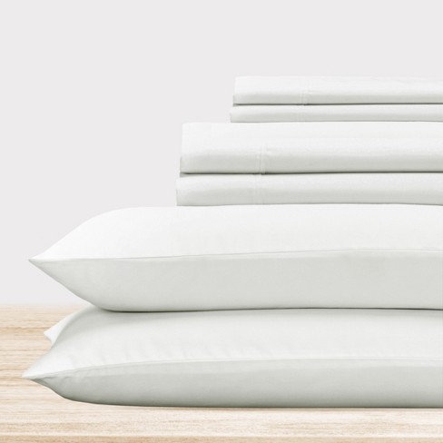 6 Piece Sheet Set With 4 Pillowcases - 400 Thread Count 100% Cotton Sateen  - Deep Pocket By California Design Den - Ivory, Queen : Target