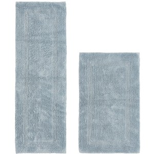 Lux Premium 100% Cotton Tufted Solid Reversible 2 PC Bath Rug Set – Ultra-Soft, Water-Absorbent, Durable, Machine Washable Bathroom Rug - 1 of 4