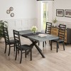 NicBex Dining Table Set for 4 Dining Room Table Set Retro Rectangular Stretch Stylish Simple Metal Dining Table Set - 2 of 4