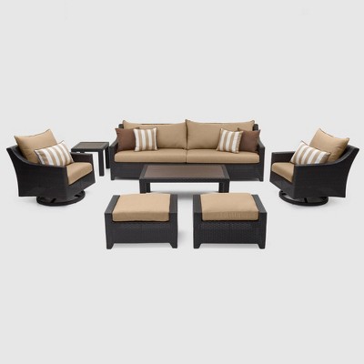 Deco Deluxe 8pc Sofa & Club Chair Seating Set - Maxim Beige - RST Brands