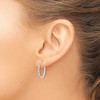 Black Bow Jewelry Sterling Silver, 2mm Beaded Round Hoop Earrings - 22mm (7/8 Inch) - 3 of 4