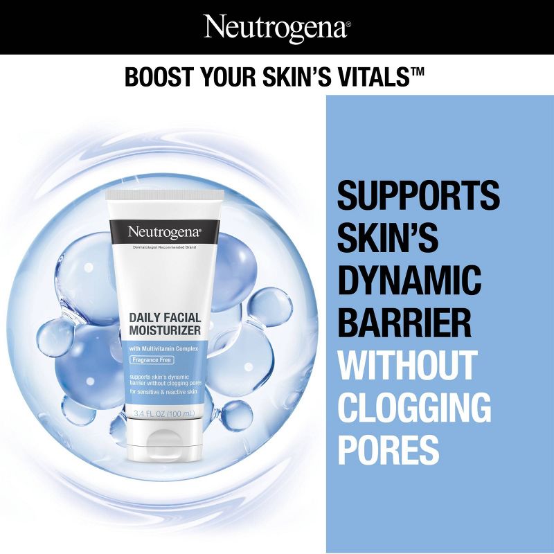 Neutrogena Daily Facial Moisturizer with Vitamin E- Fragrance Free - 3.4 fl oz, 4 of 10