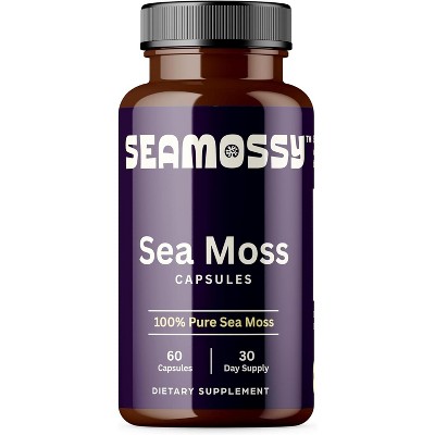Seamossy™ Sea Moss Supplement Capsules – 100% Pure Organic, Supports Skin, Immune, Digestive & Gut Health – 300mg, 60 ct