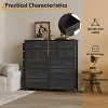 12-Drawer Fabric Dresser with 5 Side Pockets and 2 Hooks, Sturdy Bedroom Drawers Cabinet with Wood Top & Metal Frame, for Cloakroom, Living Room - 3 of 4