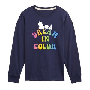 Boys' - Peanuts - Dream In Color Long Sleeve Graphic T-Shirt - 1 of 4
