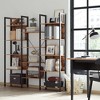 VASAGLE 5-Tier Bookcase with 14 Shelves, Book Shelf with Metal Frame, Bookshelf for Living Room, Home Office, Industrial Style, Rustic Brown and Black - 2 of 4