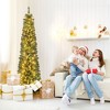 Tangkula 6/7/8 FT Pencil Christmas Tree w392/523/671 Memory Wire Branch Tips 140/190/250 LED Lights - 3 of 4
