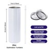 Warehouse White 20Oz Stainless Steel Heat Transfer Printing Tumbler 20oz Straight Sublimation Tumbler 25PCS/Case - 2 of 4