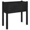 VidaXL Garden Planter Black 27.6 in.x12.2 in.x27.6 in. Solid Wood Pine - 2 of 4
