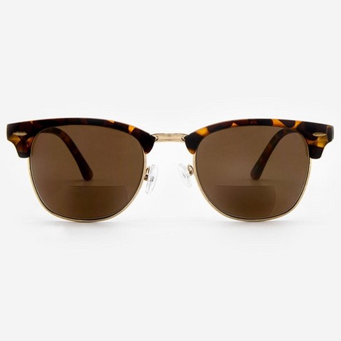 Vitenzi Bifocal Sunglasses Semi Rimless Browline Readers For Reading Under  The Tivoli Sun In Tortoise 1.75 : Target