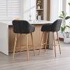 KWPZQEB Counter Height Bar Stools Set of 2, Modern Counter Stools with Backrest and Footrest, Upholstered Barstools for Kitchen Island - 4 of 4