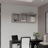 INFURNIC Decorative Wall Shelf Wall Shelf with Door and Three Shelves for Spirits and Glassware Sleek Modern Design, Grey, 13"*47.2"*14.9" - 3 of 4